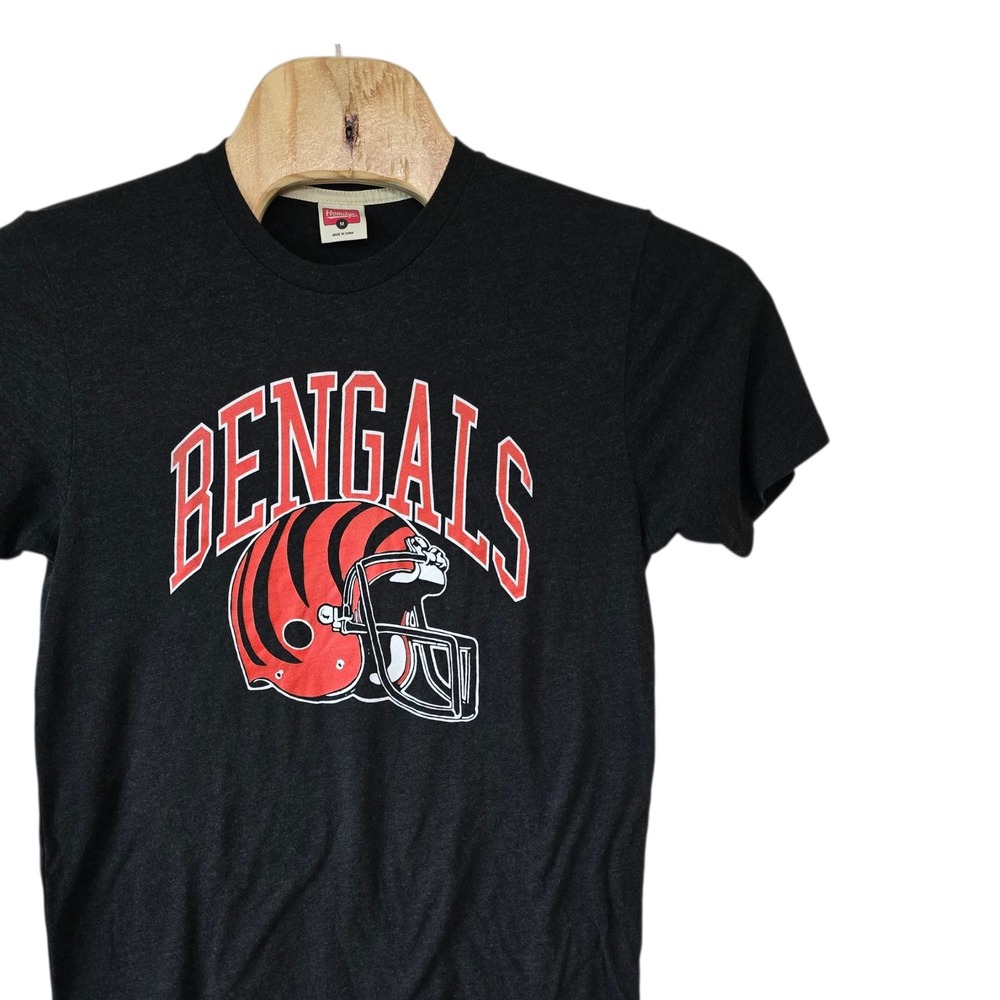 Homage Cincinnati Bengals Mens Medium Charcoal Grey Heathered Tri-Blend T-Shirt‎